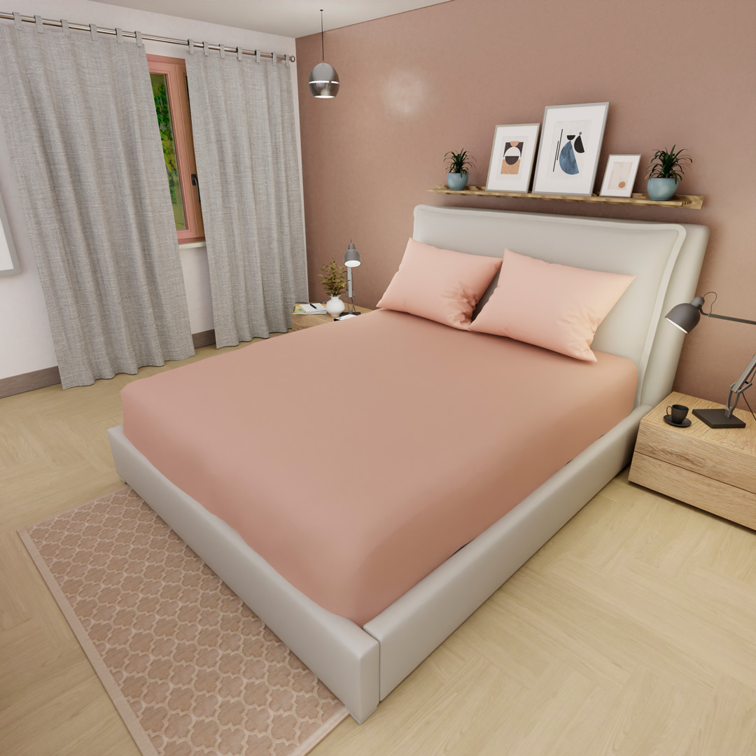 44Sabana Ajustable Línea Básica Durazno