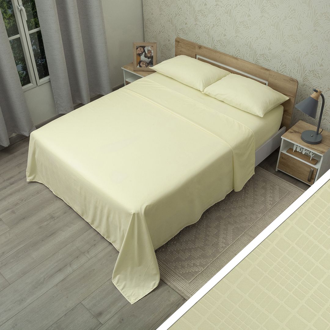 44Juego De Sábana Monet Vitral Crema